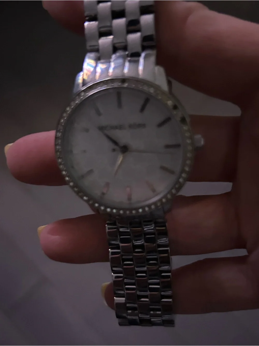 Michael Kors Silver Nini Crystal Watch MK3372 - Working Battery!